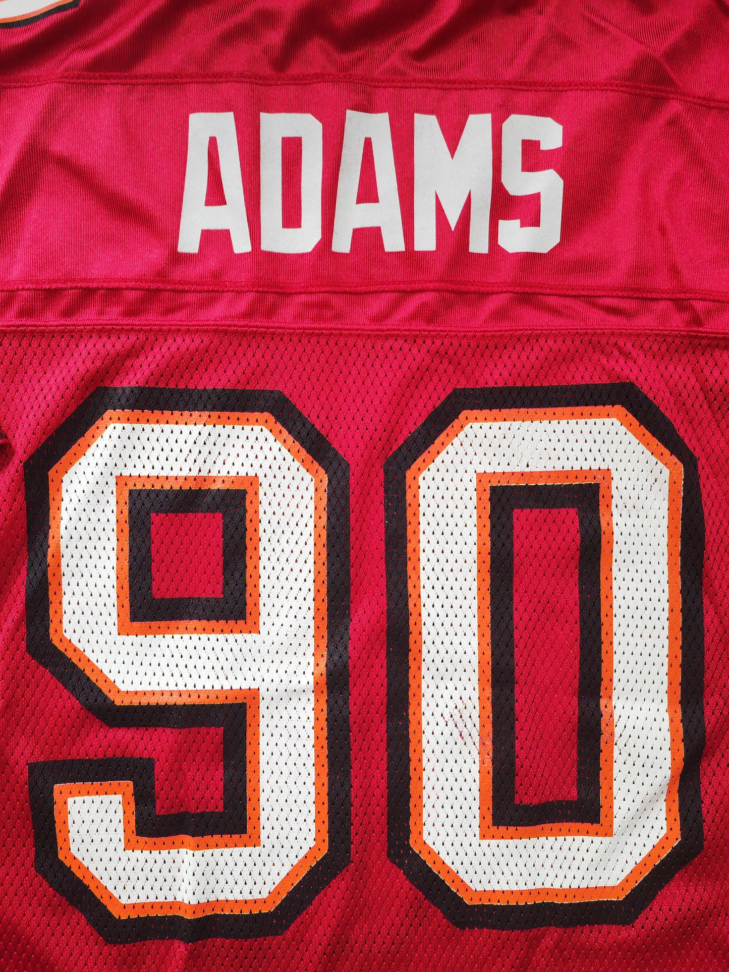 Reebok Tampa Bay Buccaneers NFL Jersey, #90 Adams, Red, Size Large