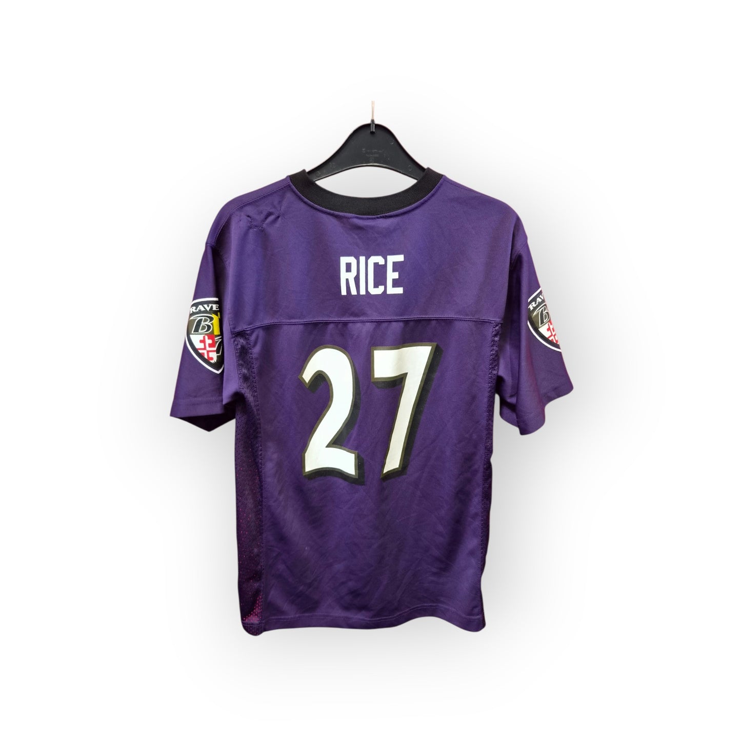 Youth NFL Baltimore Ravens Jersey, #27 Rice, Purple, Size YL