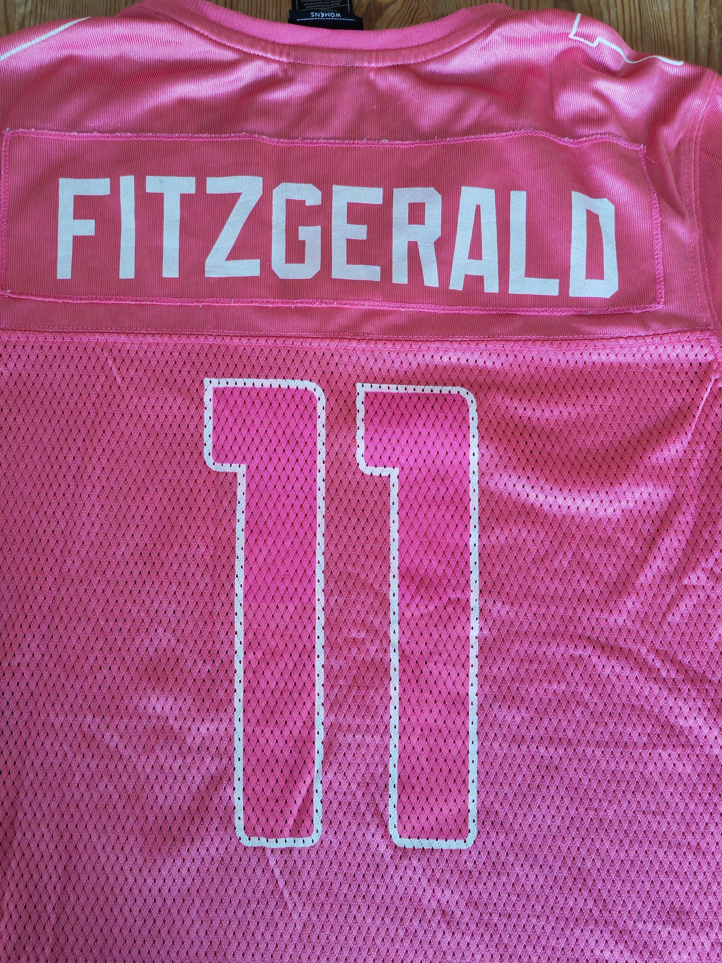 Women's NFL Arizona Cardinals Jersey, #11 Fitzgerald, Pink, Size Medium