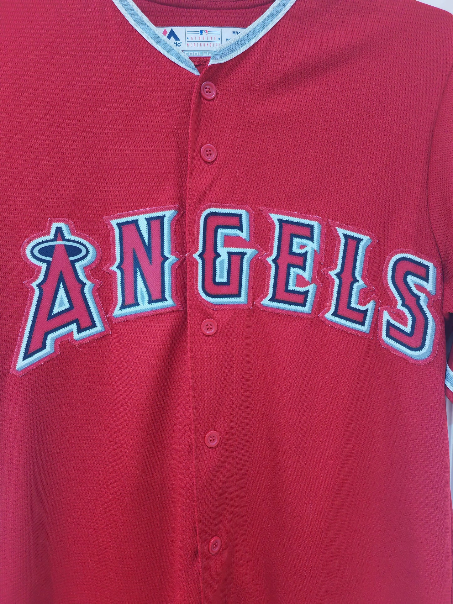Majestic Los Angeles Angels MLB Baseball Jersey, Red, Size Medium