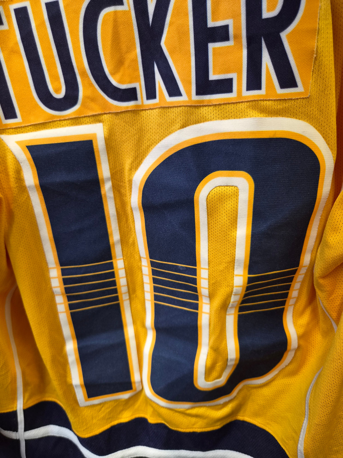 Reebok Nashville Predators NHL Ive Hockey Jersey, #10 Tucker, Yellow, Size Small