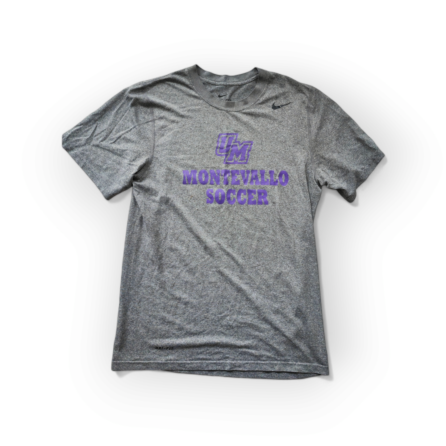 Nike Dri Fit University Of Montevallo Soccer T Shirt, Grey, Size Small