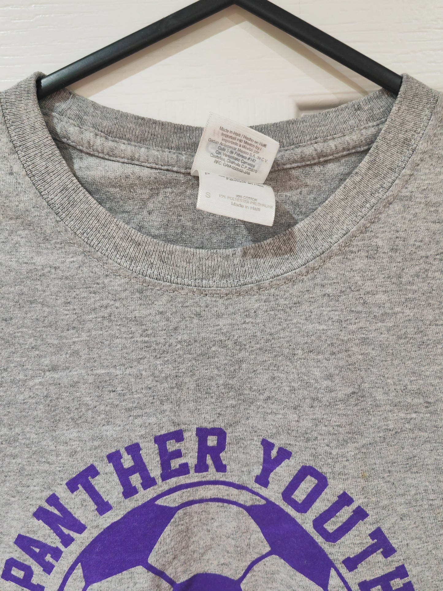Gildan Panther Youth Soccer Clinic Shirt Sleeve T Shirt, Grey, Size Small