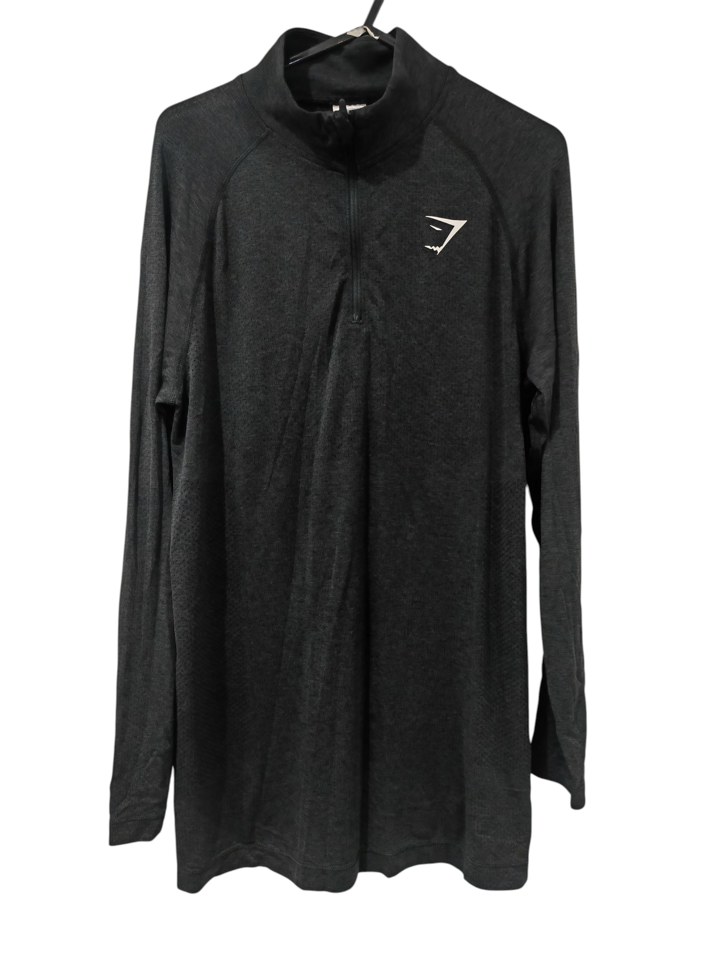 Gym Shark 1/4 Zip Long Sleeve Training Top, Black, Size Small