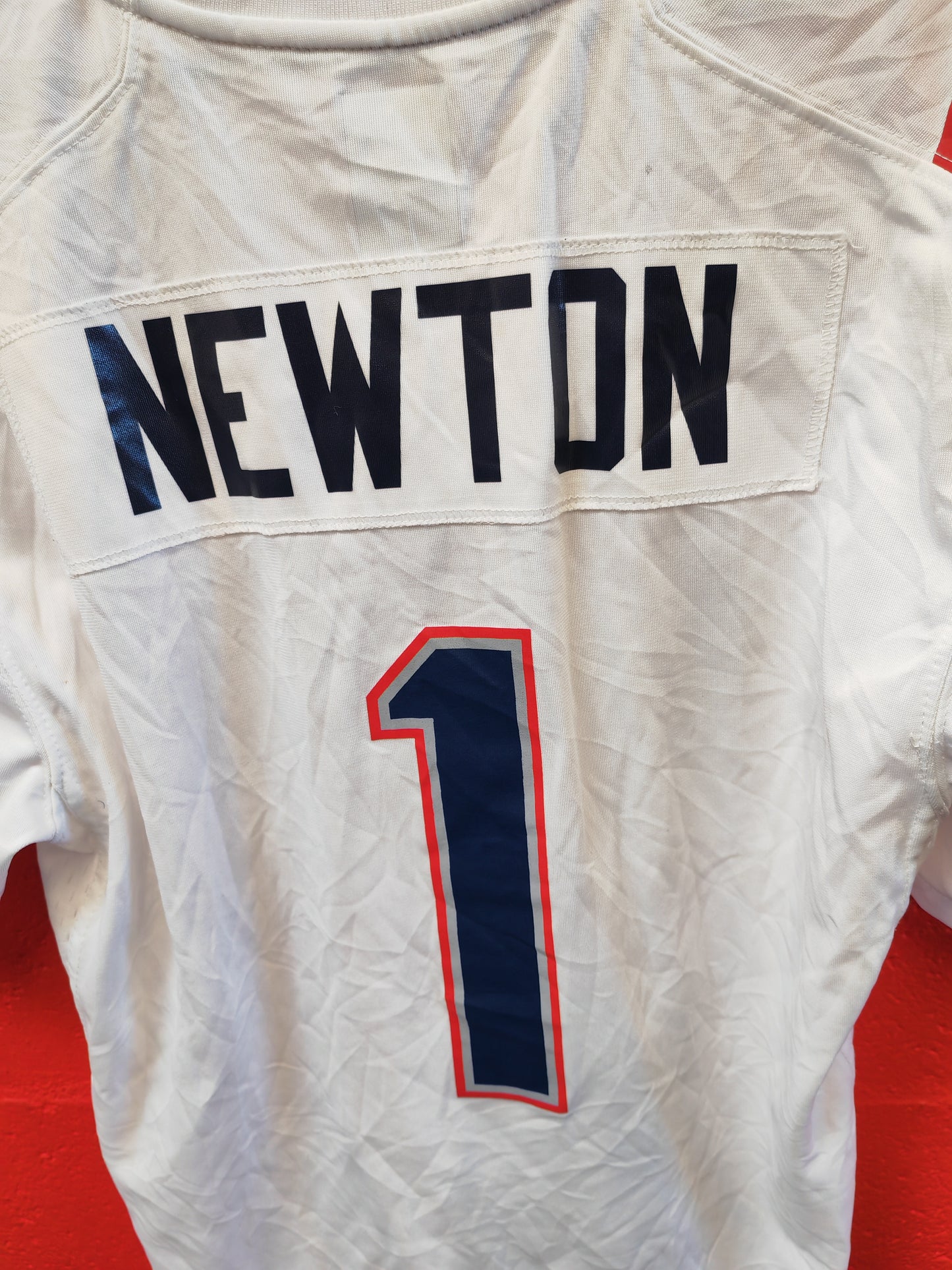Youth Nike New England Patriots NFL Jersey, #1 Newton, White, Size YL