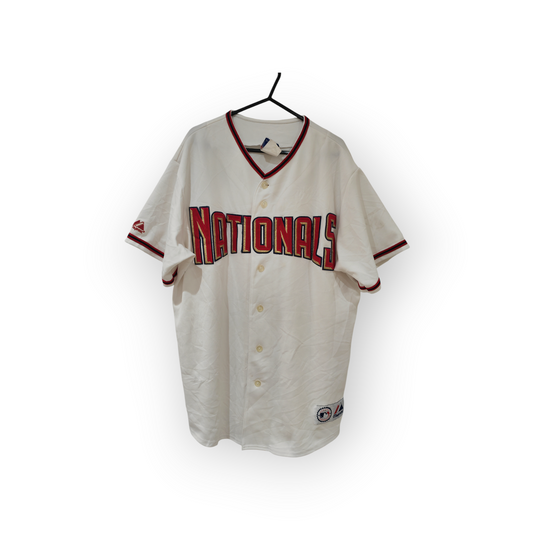 Majestic Washington Nationals MLB Baseball Jersey, White, Size Large