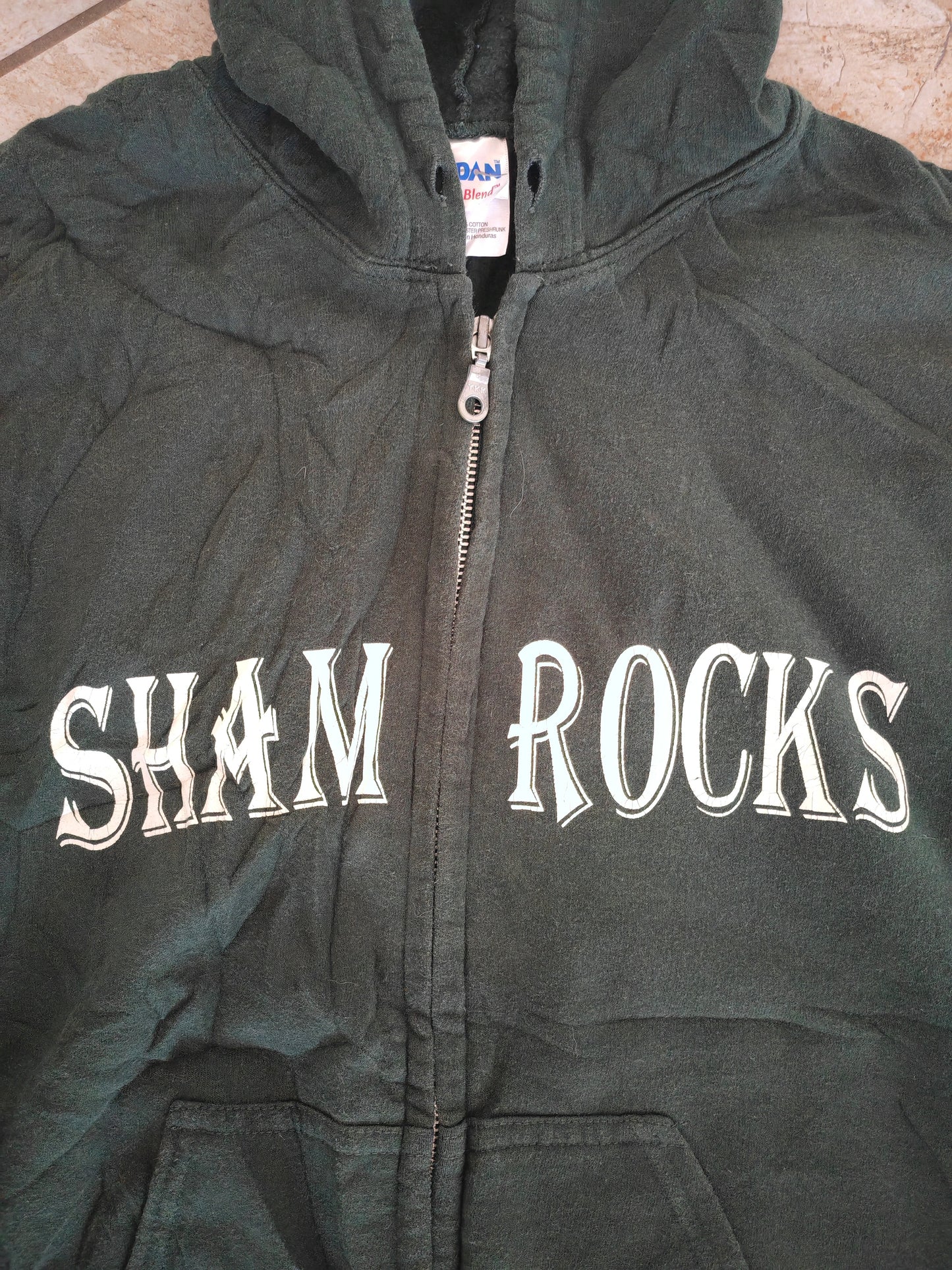 Gildan Shamrocks East Detroit Full Zip Hoodie, Green, Size Small