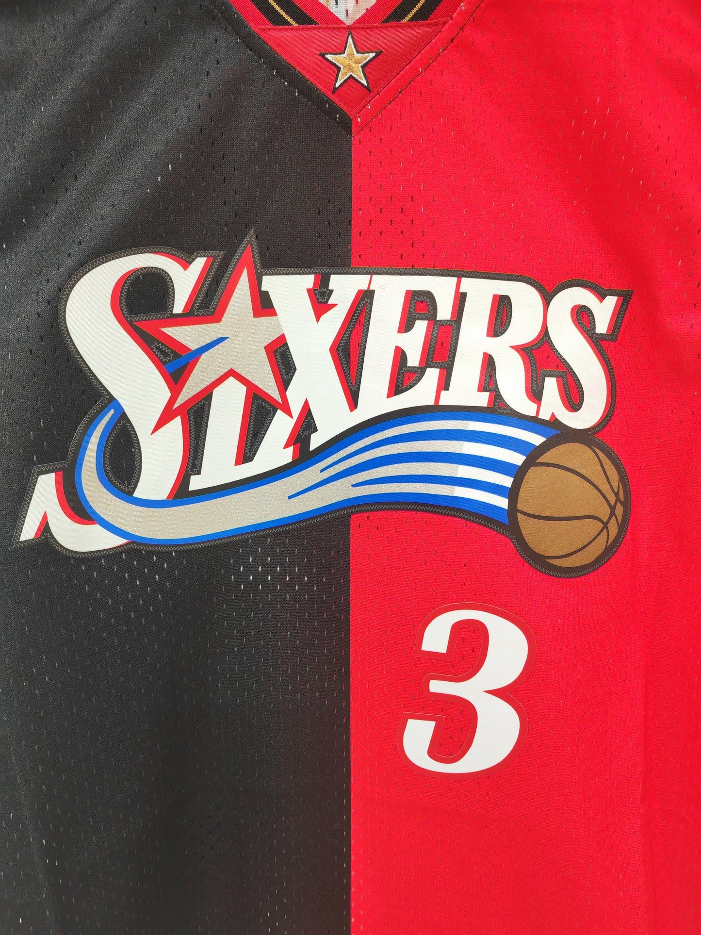 Mitchell & Ness Philadelphia 76ers Split Legacy NBA Jersey, #3 Iverson, Size Medium