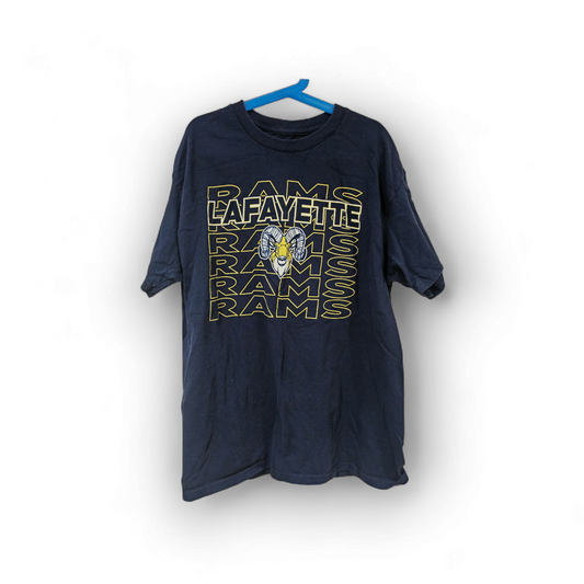 Unbranded (No Label) Lafayette Rams High School T Shirt, Navy Blue, Size Medium