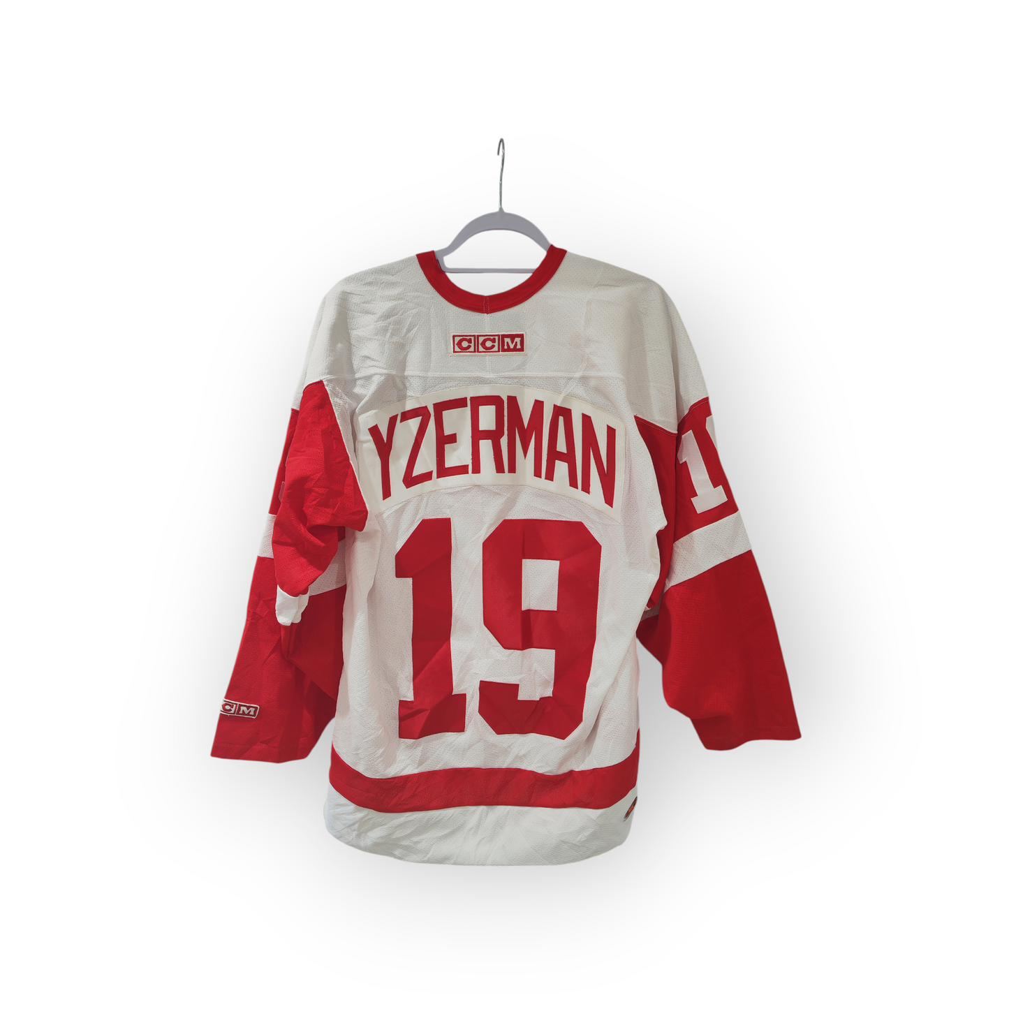 CCM Detroit Red Wings NHL Jersey, #9 Yzerman, White, Size Large