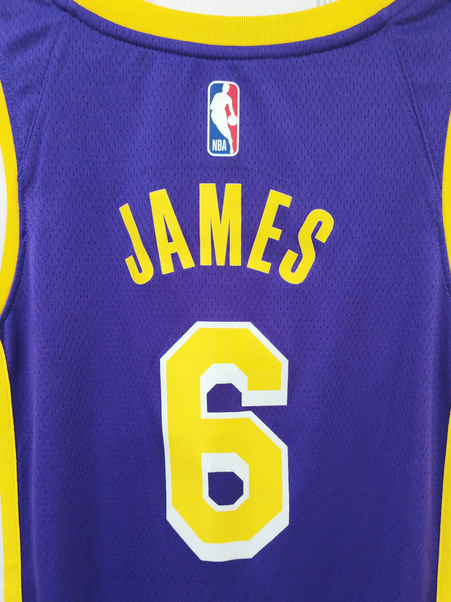 Jordan Los Angeles Lakers NBA Swingman Jersey, #6 James, Purple, Size Small