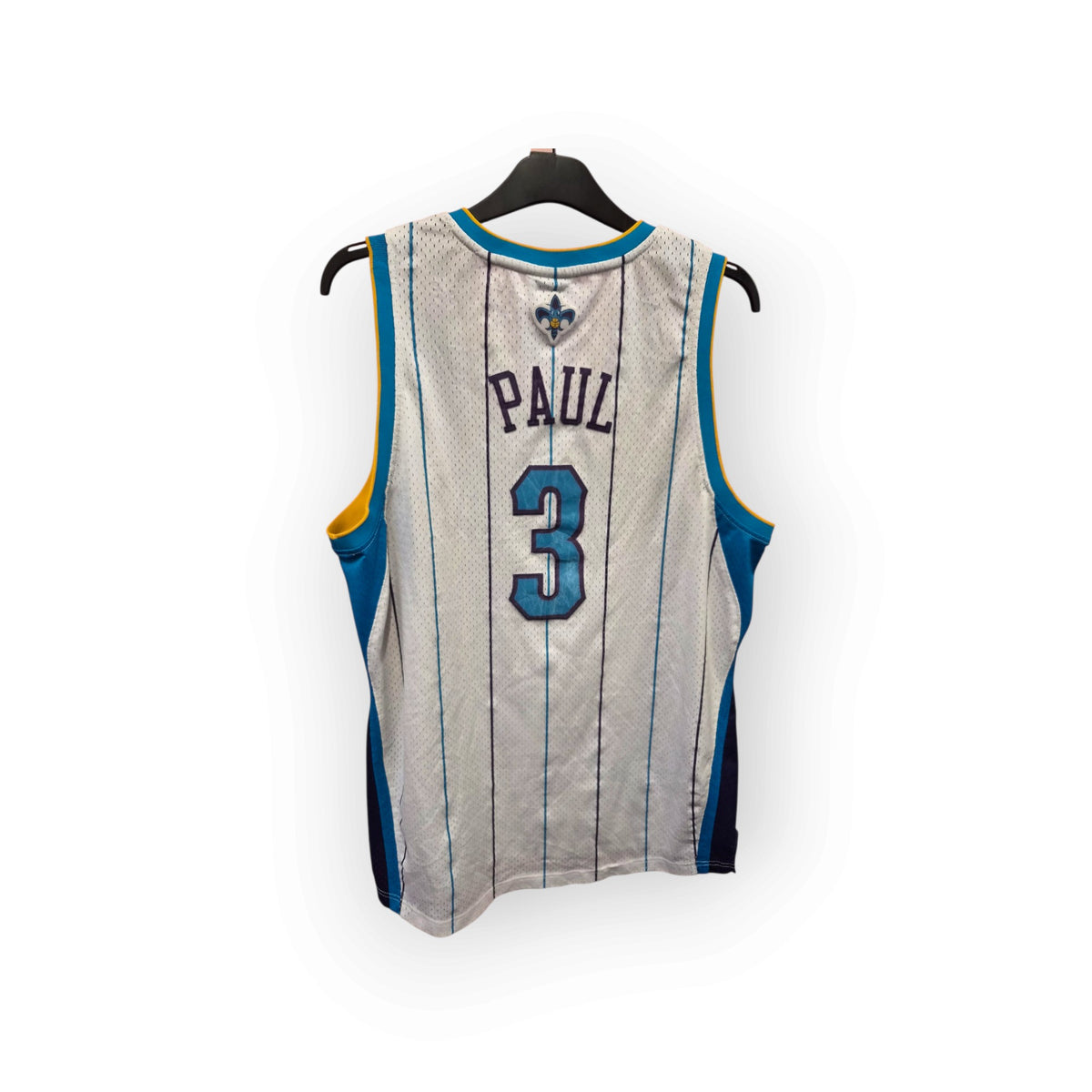 Adidas New Orleans Hornets NBA Basketball Jersey, #3 Paul, White, Size Large +2 Length