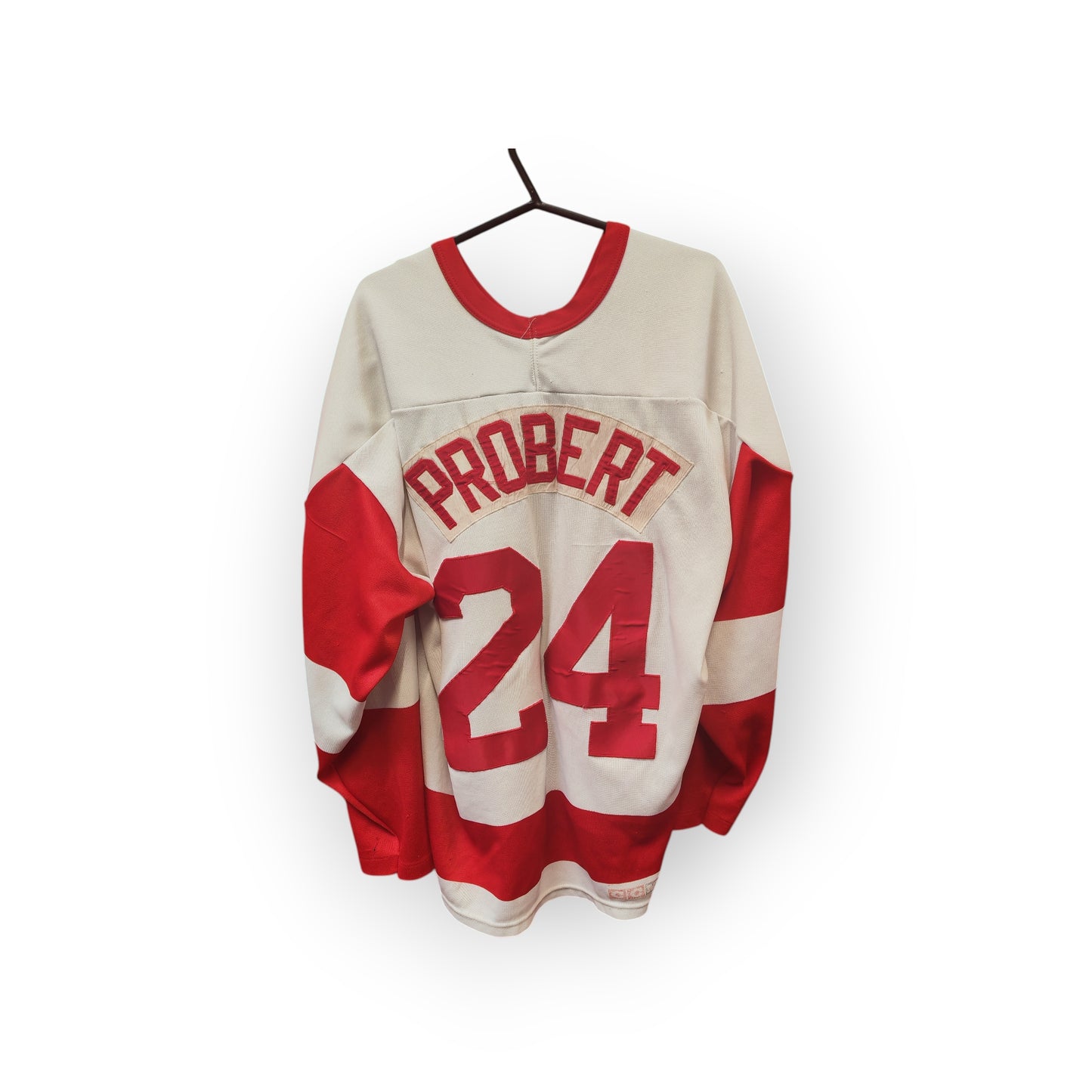 CCM Detroit Red Wings NHL Jersey, #24 Probert, White/Red, Size Small
