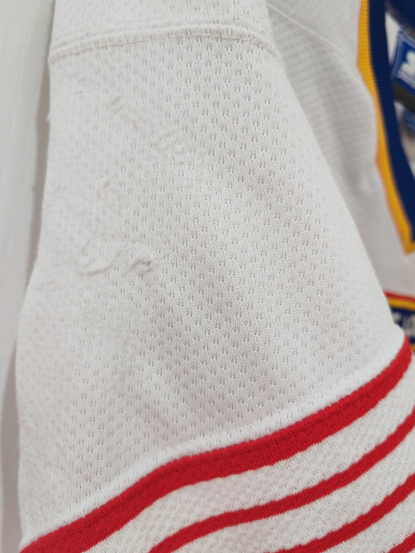 Youth Starter St. Louis Blues NHL Jersey, Signed, White/Blue, Size YL/XL