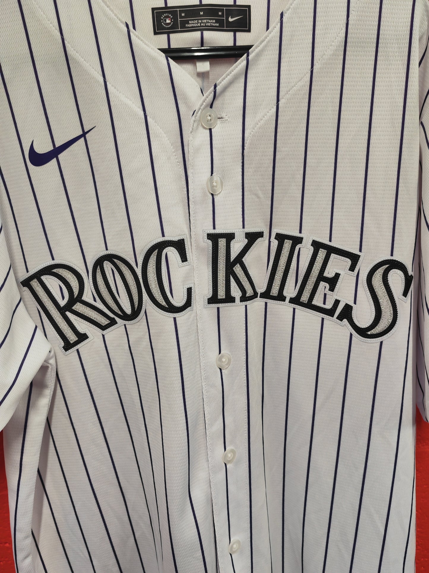 Nike Colorado Rockies MLB Baseball Jersey, White, Size Medium