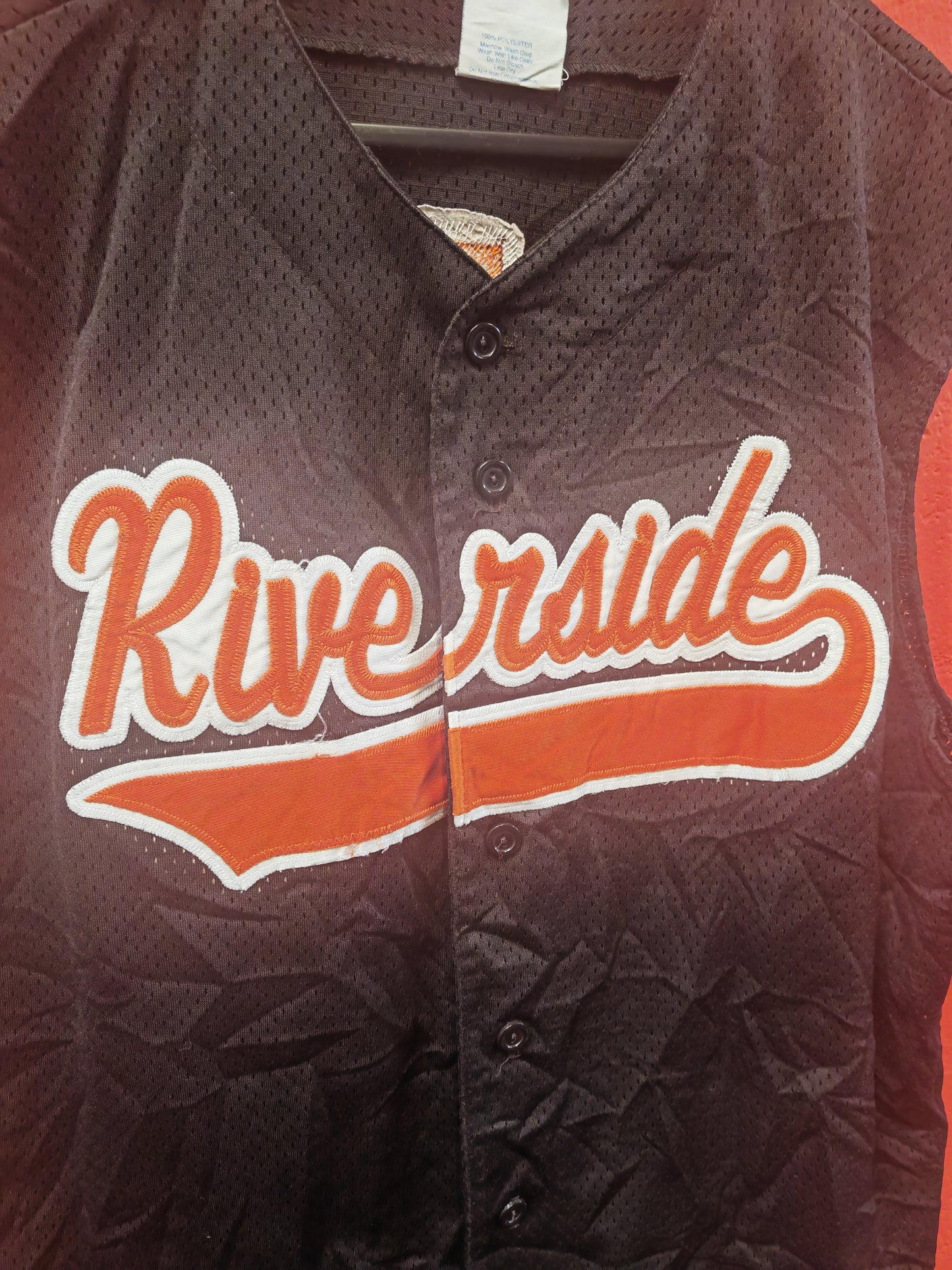 Majestic Riverside Sleeveless Baseball Jersey, #15, Size Large