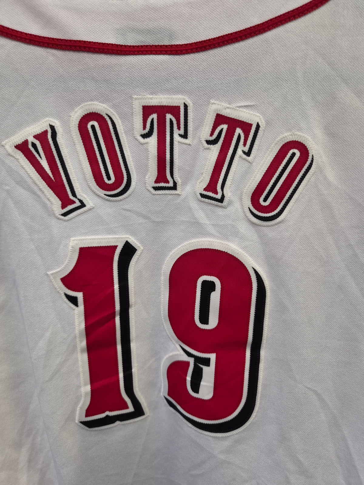 Women's Majestic Cincinatti Reds MLB Baseball Jersey, #19 Votto, White, Size XL
