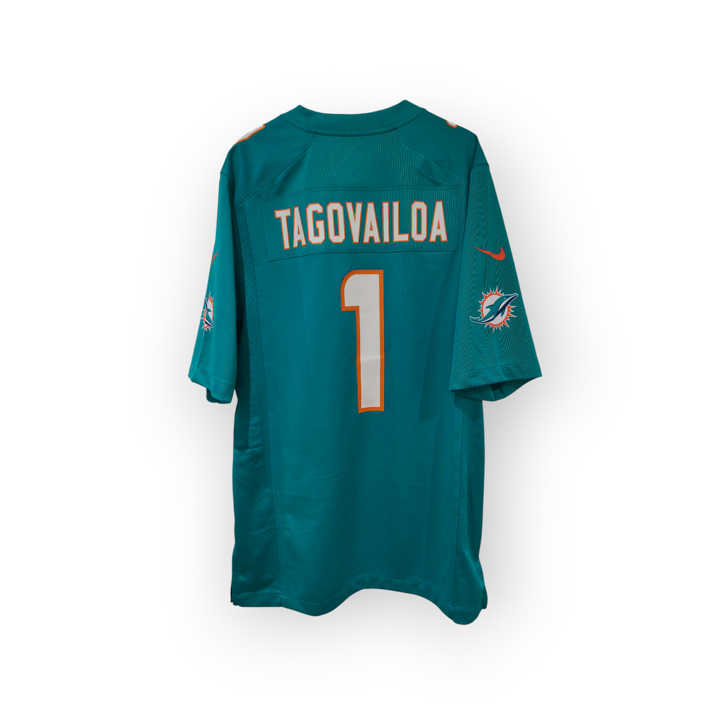 Nike Miami Dolphins NFL Jersey, #1 Tagovailoa, Aqua Blue/Green, Size Small