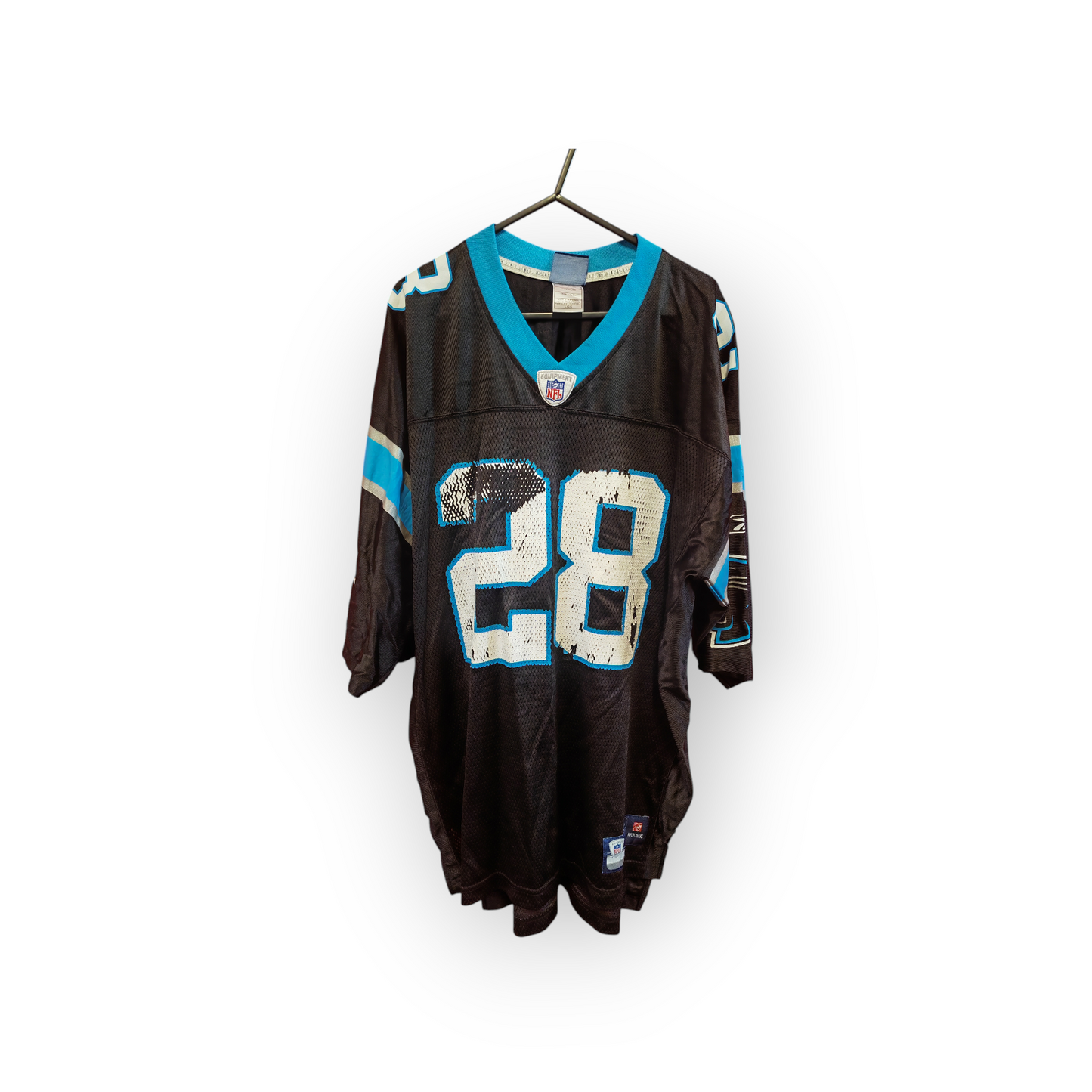 Reebok Carolina Panthers NFL Jersey, #28 Stewart, Black, Size Large
