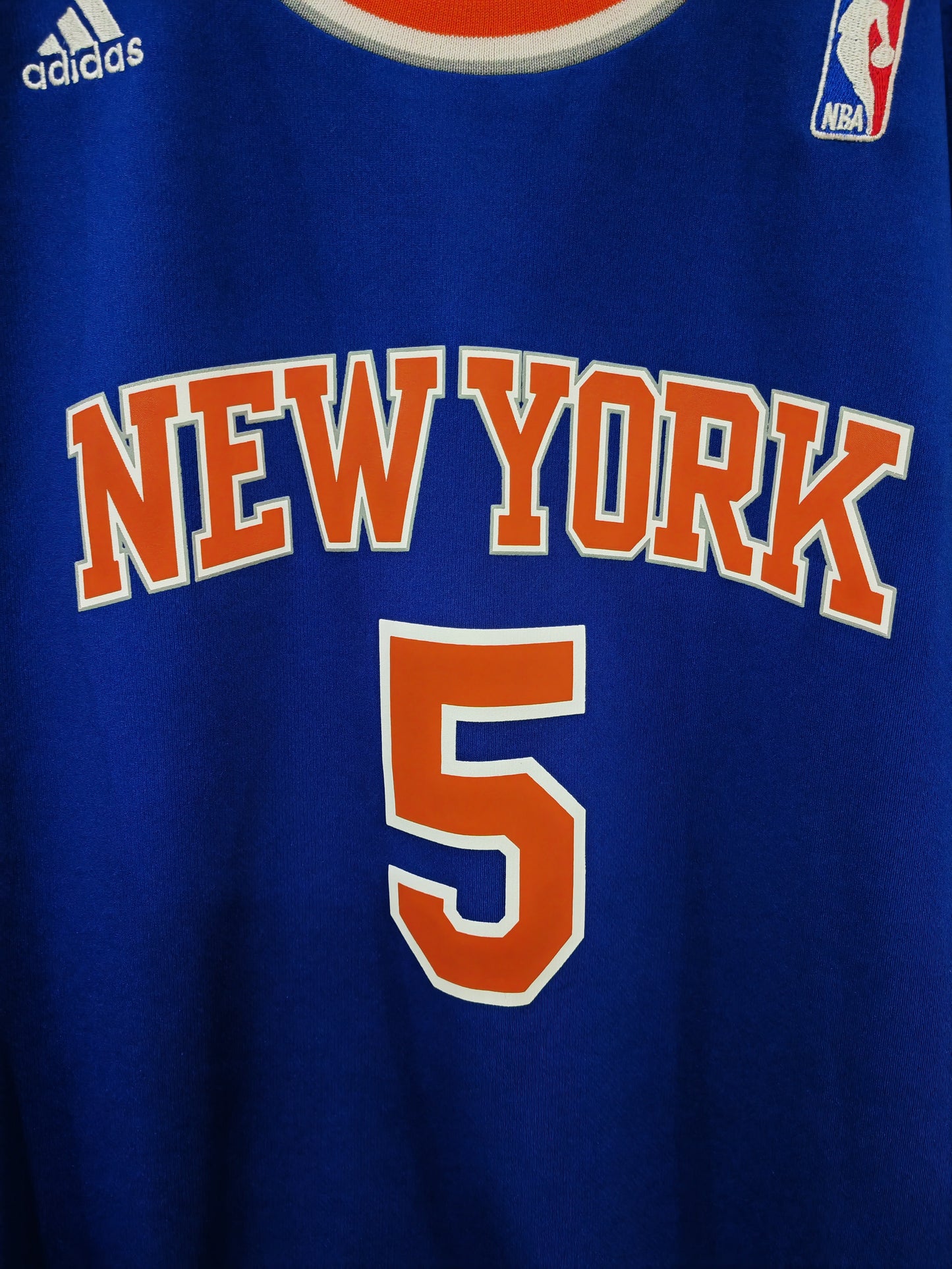 Adidas New York Knicks NBA Jersey, #5 Kidd, Blue, Size Small