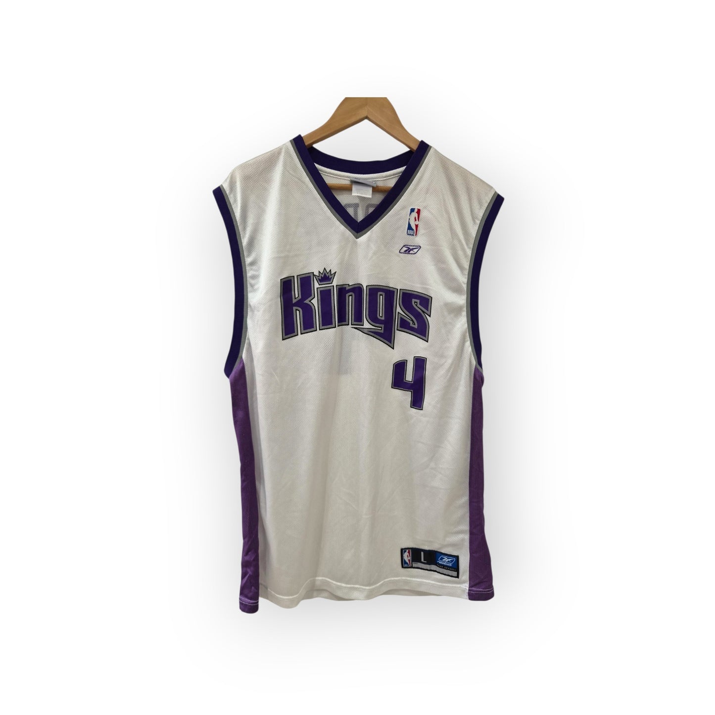 Reebok Sacramento Kings NBA Jersey, #4 Webber, White, Size Large