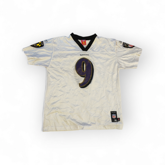 Youth Reebok Baltimore Ravens NFL Jersey, #9 McNair, White, Size YXL