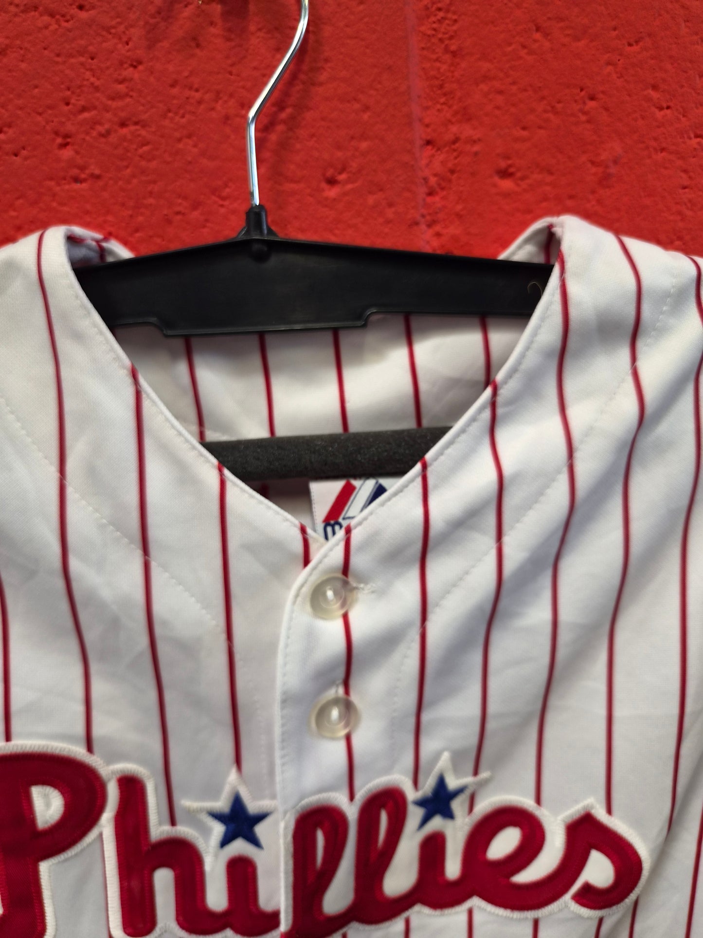Youth Majestic Philadelphia Phillies MLB Jersey, #26 Utley, White/Red, Size YM