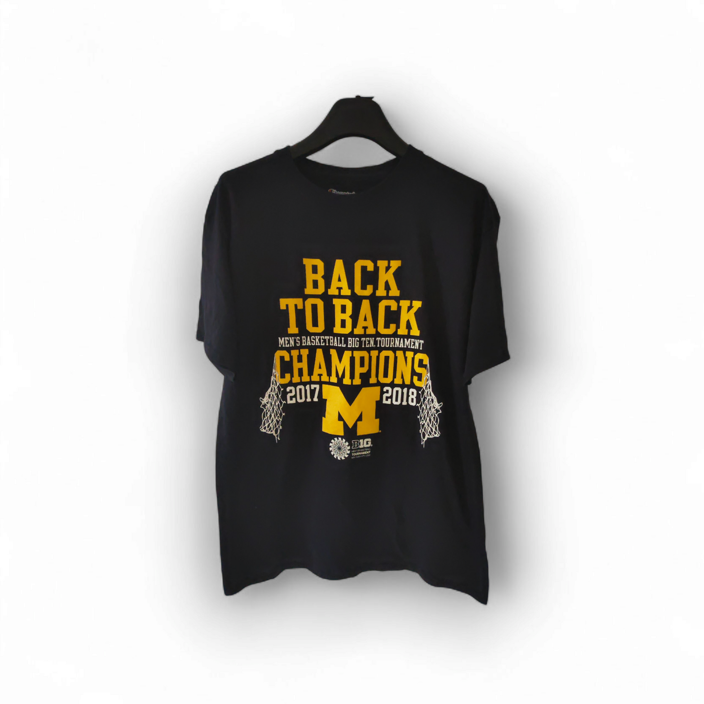 Champion Michigan Wolverines Big 10 Champions T Shirt, Navy Blue, Size Large
