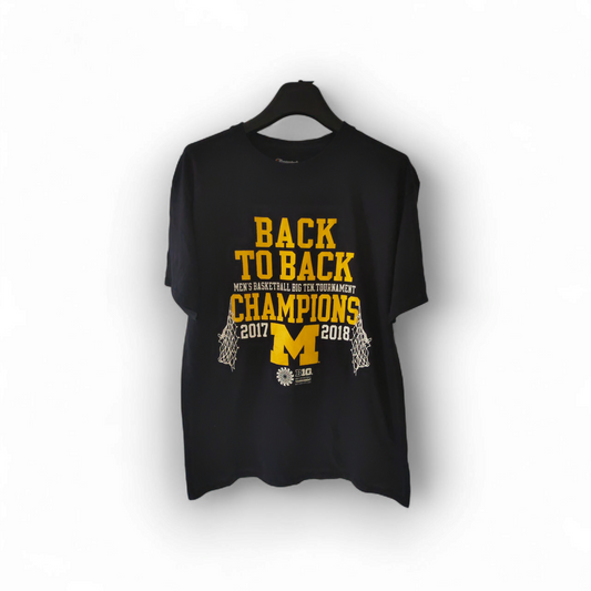 Champion Michigan Wolverines Big 10 Champions T Shirt, Navy Blue, Size Large