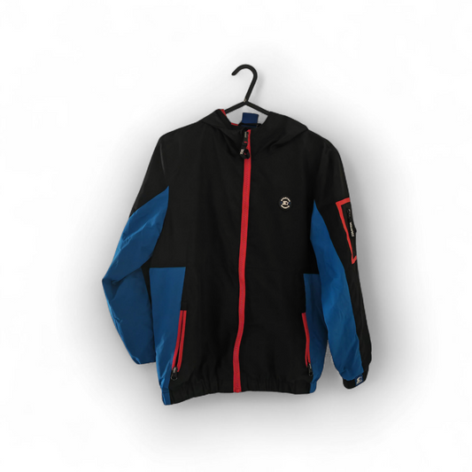 Youth Starter Full Zip Water Resistant Hooded Jacket, Black, Size Youth M 11-12