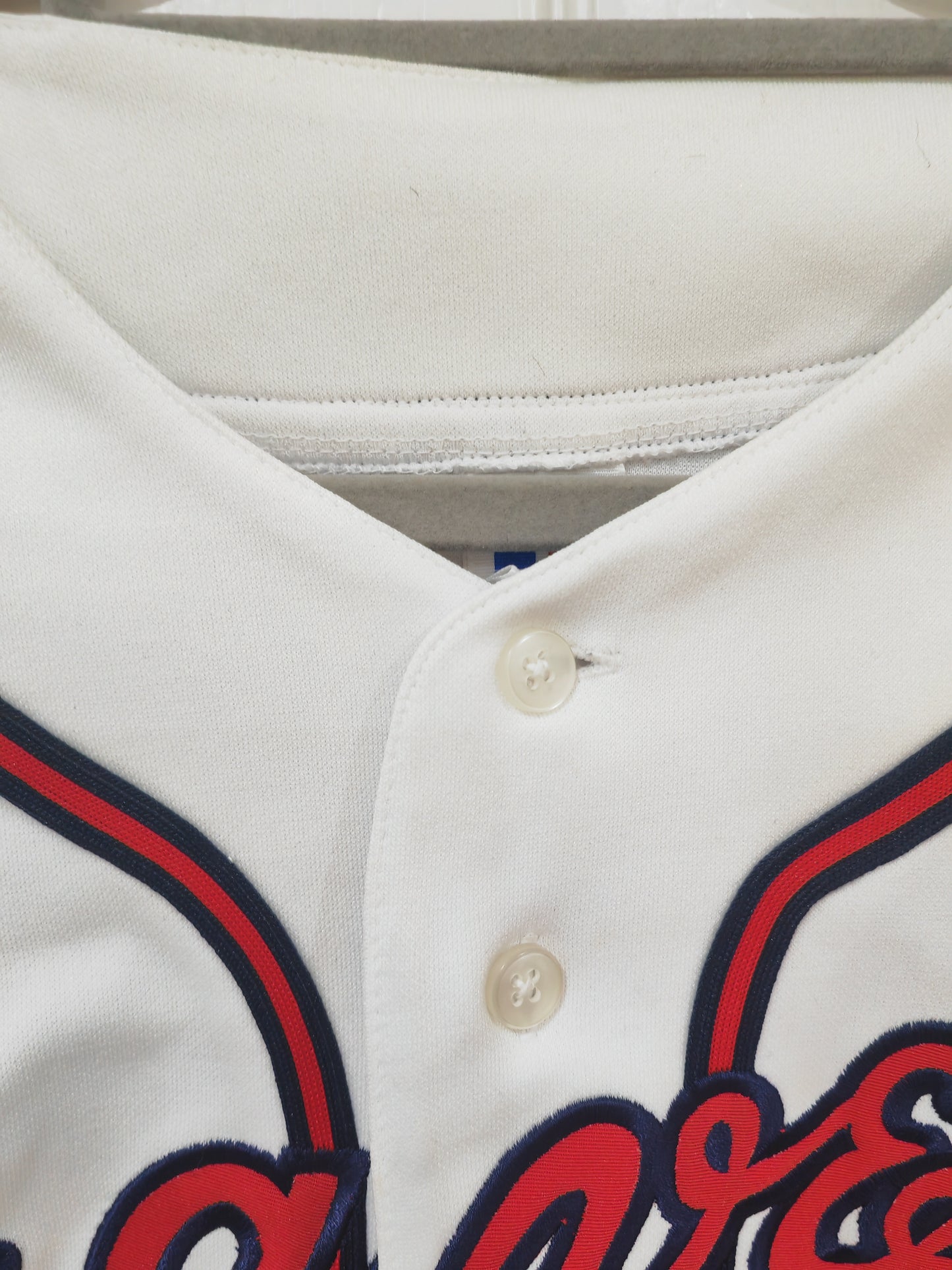 Russell Athletic Atlanta Braves Baseball Jersey, White, Size Medium