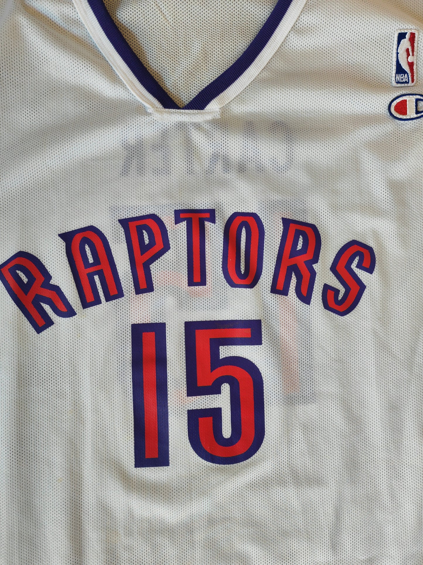 Champion Toronto Raptors NBA Jersey, #15 Carter, White, Size 52 XXL
