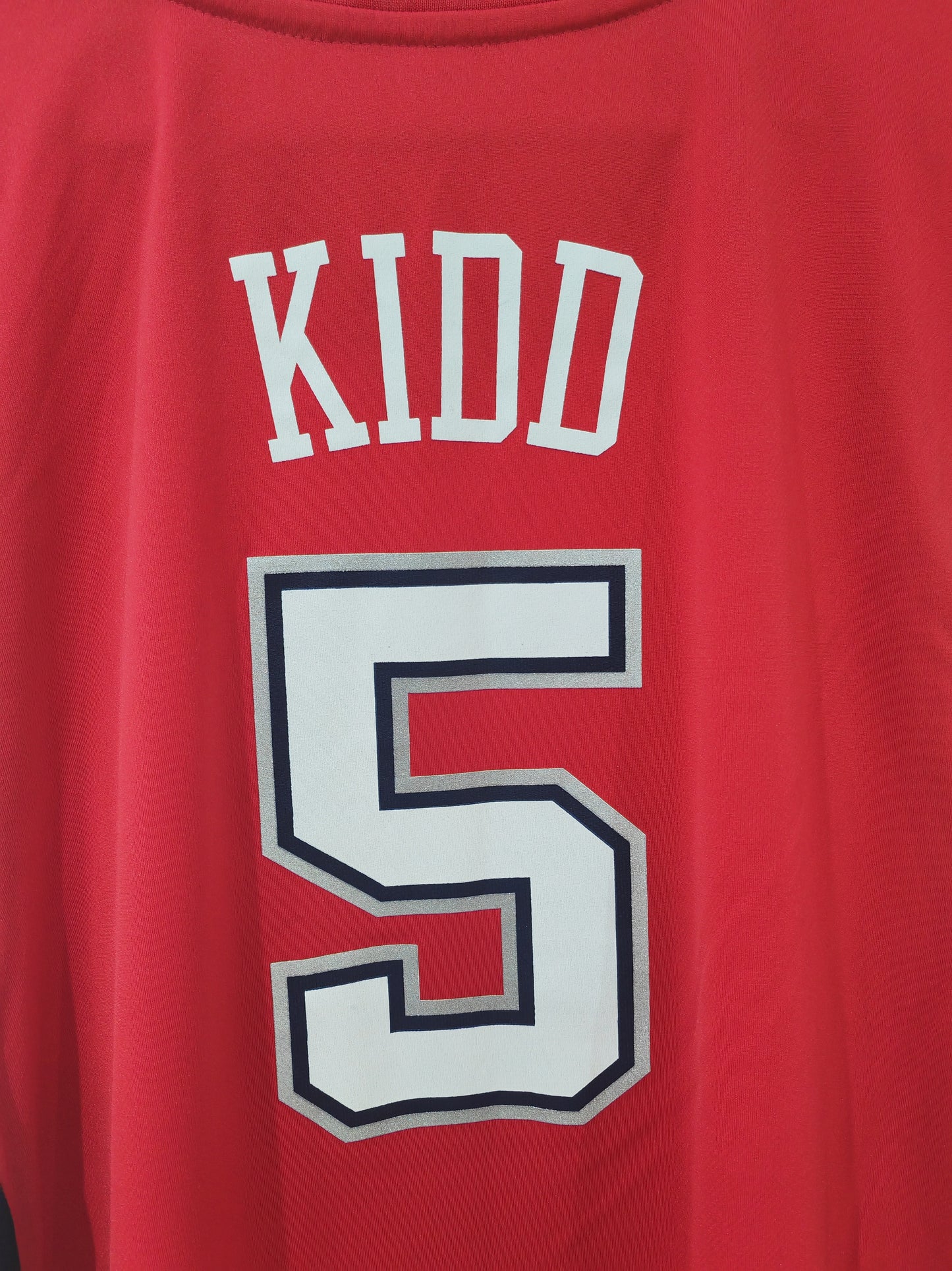Adidas New Jersey Nets NBA Basketball Jersey, #5 Kidd, Red, Size Medium