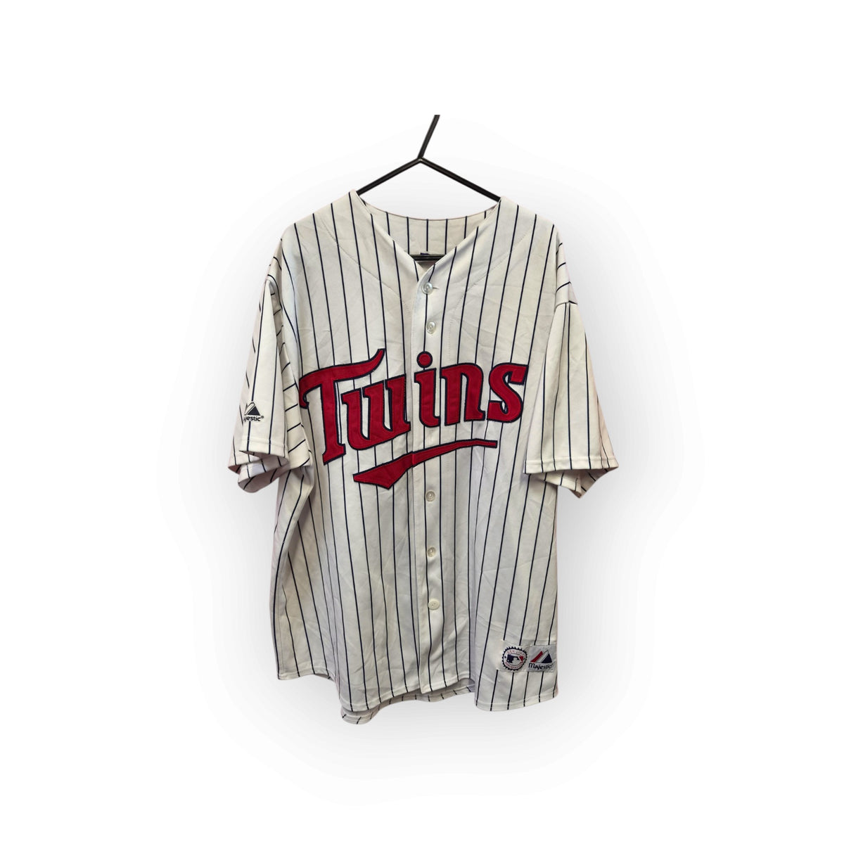 Majestic Minnesota Twins MLB Baseball Jersey, White, Size L/XL (Label Faded)
