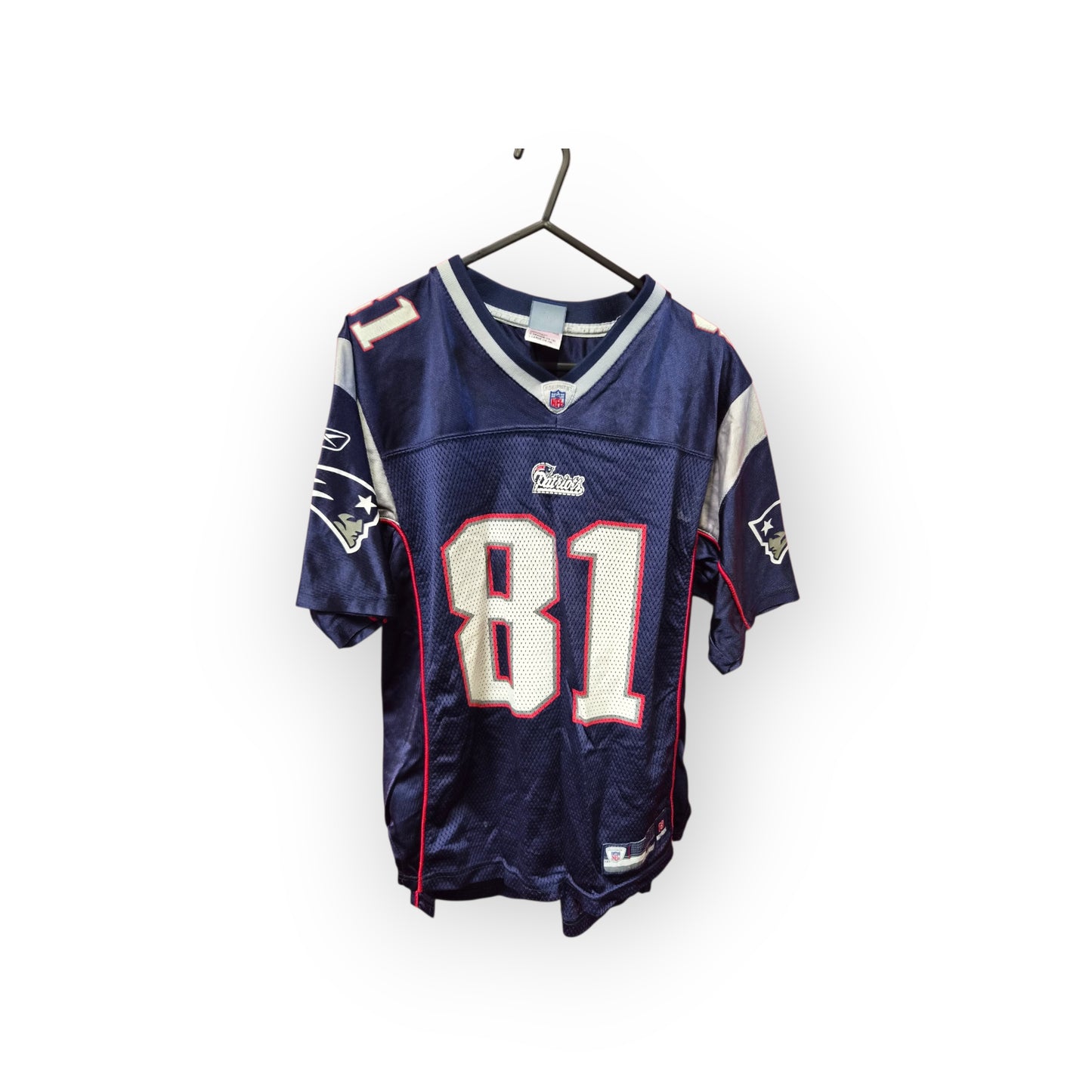 Youth Reebok New England Patriots NFL Jersey, #81 Moss, Navy Blue, Size YL