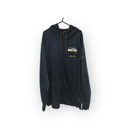 Nike Seattle Seahawks NFL Full Zip Hoodie, Navy Blue, Size XL