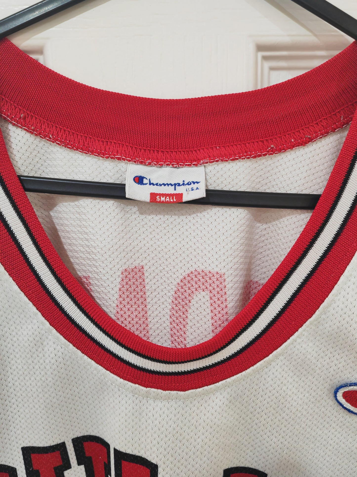 Champion Chicago Bulls NBA Jersey, #91 Rodman, White, Size Small