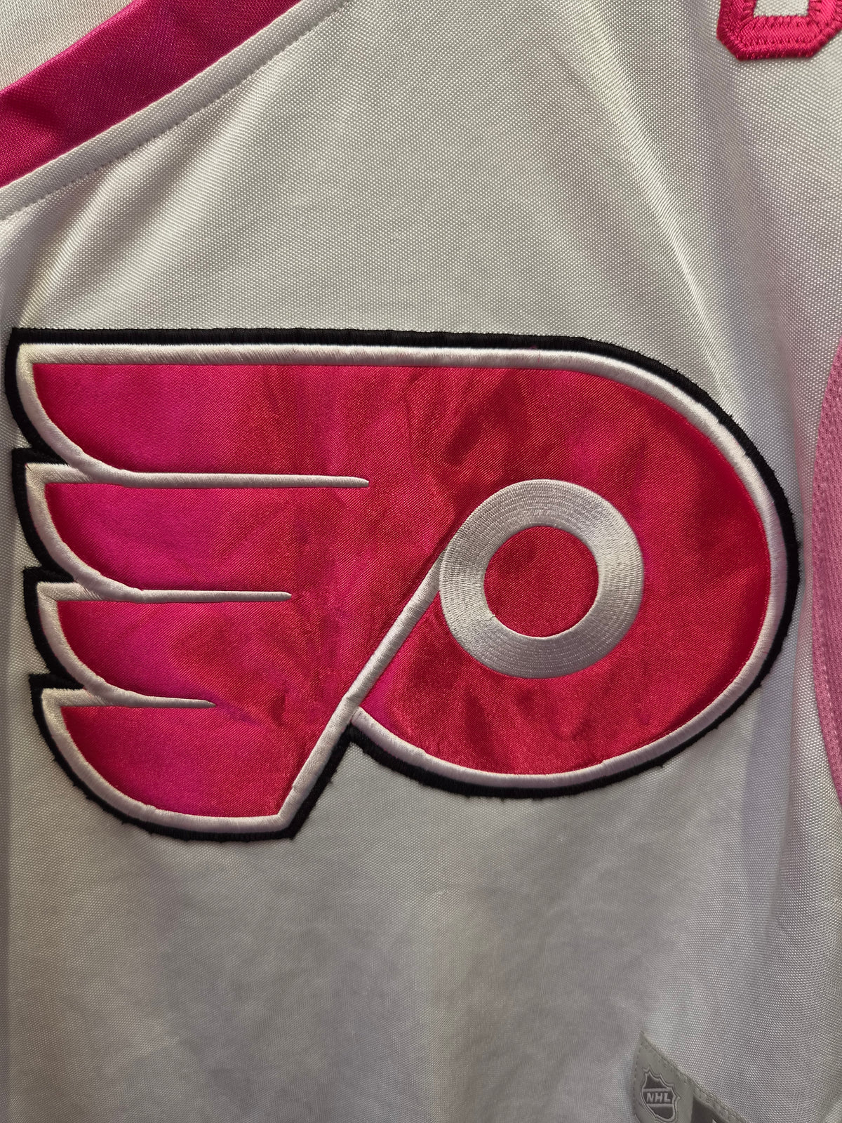 Women's Reebok Philadelphia Flyers NHL Jersey, #18 Richards, White/Pink, Size Small