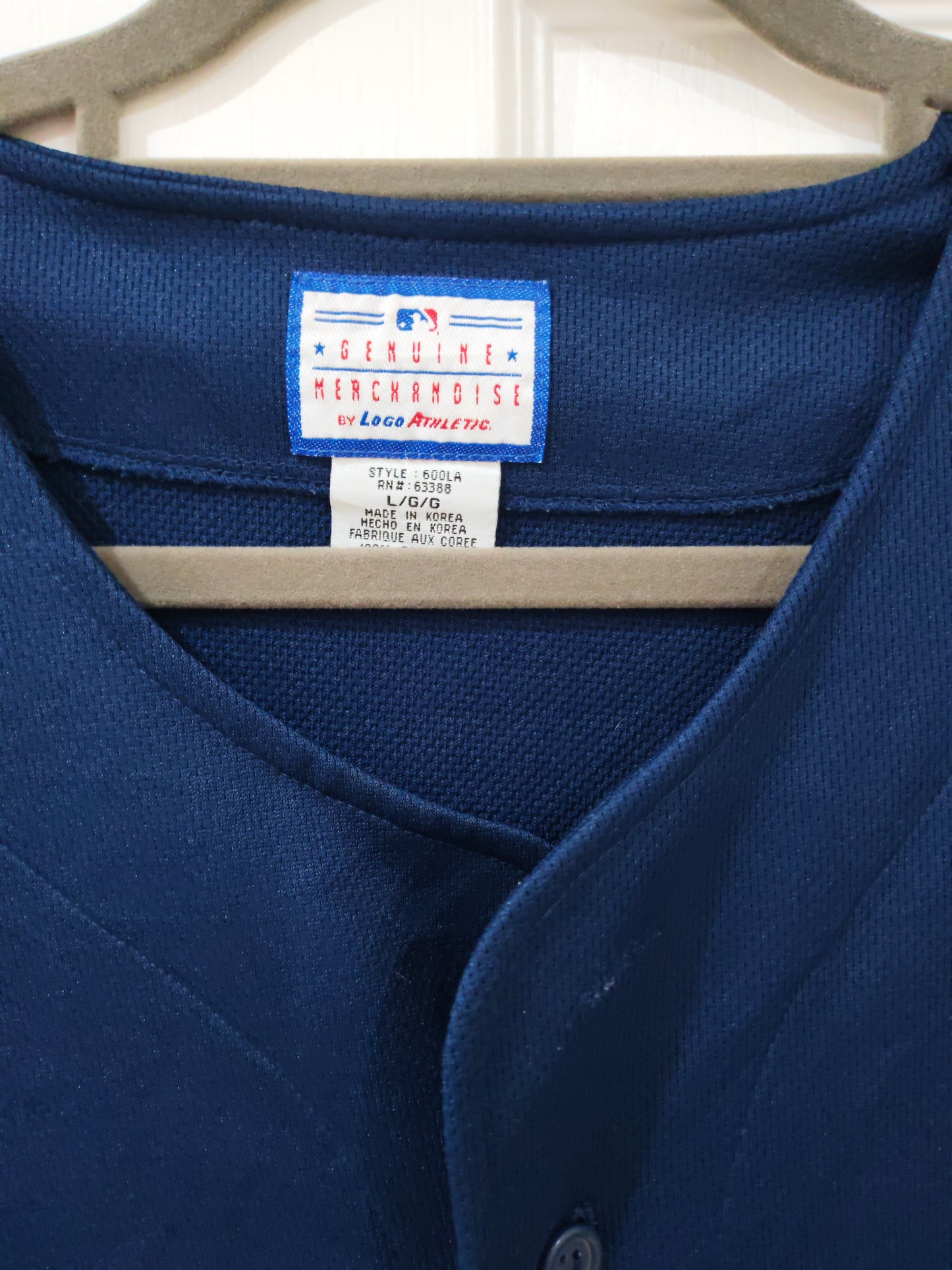 MLB Cleveland Indians/Guardians Baseball Jersey, Navy Blue, Size L