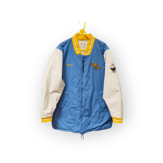 Nike Milwaukee Brewers MLB City Connect Full Zip Sideline Coat, Blue, Size XL