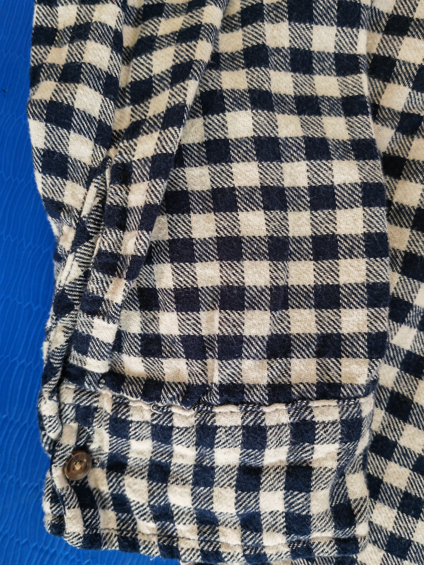 Women's Hollister Blue And White Long Sleeve Chequered Shirt, Size Large