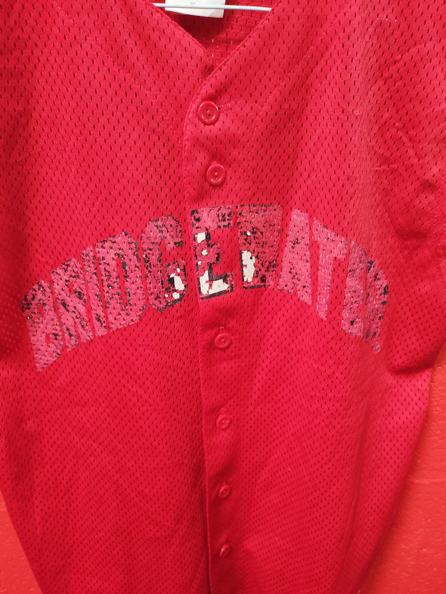 Youth Majestic Bridgewater Sleeveless Baseball Jersey, #7 Perry, Red, Size YXL