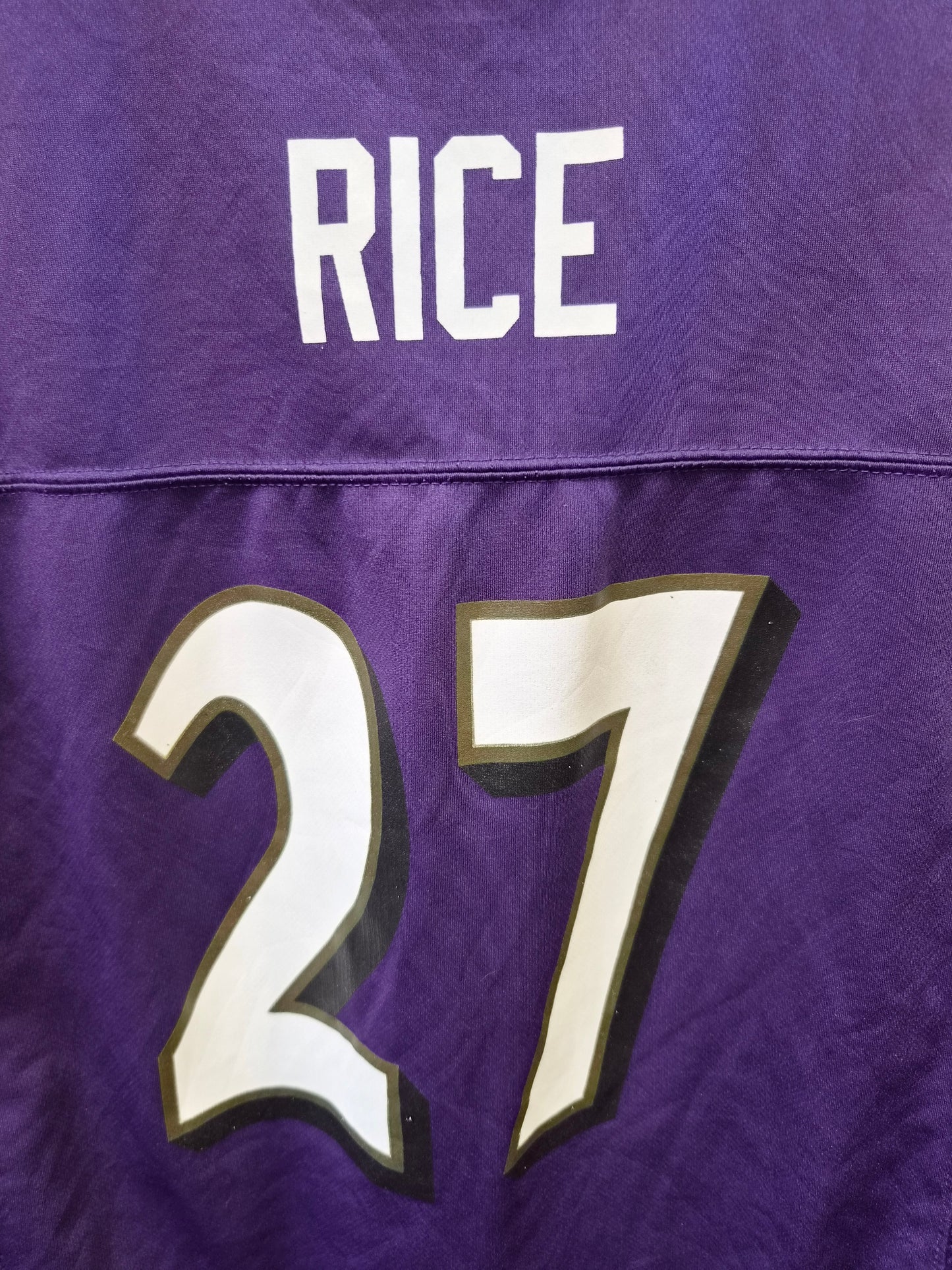 Youth NFL Baltimore Ravens Jersey, #27 Rice, Purple, Size YL