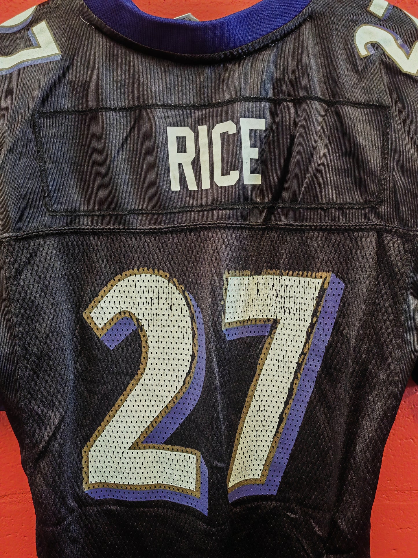 Youth Reebok Baltimore Ravens NFL Jersey, #27 Rice, Black, Size YL