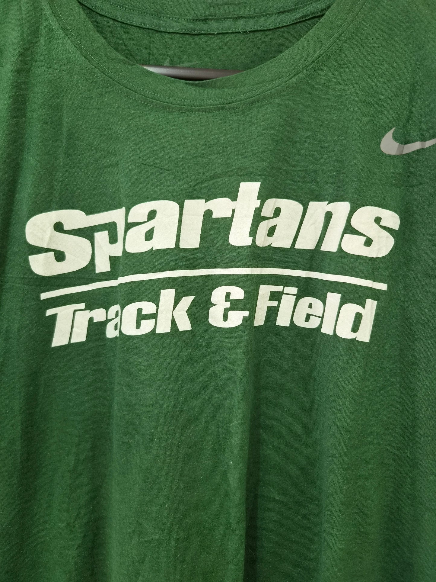 Nike Dri-fit Michigan State Spartans NCAA Track & Field T Shirt, Green, Size Medium