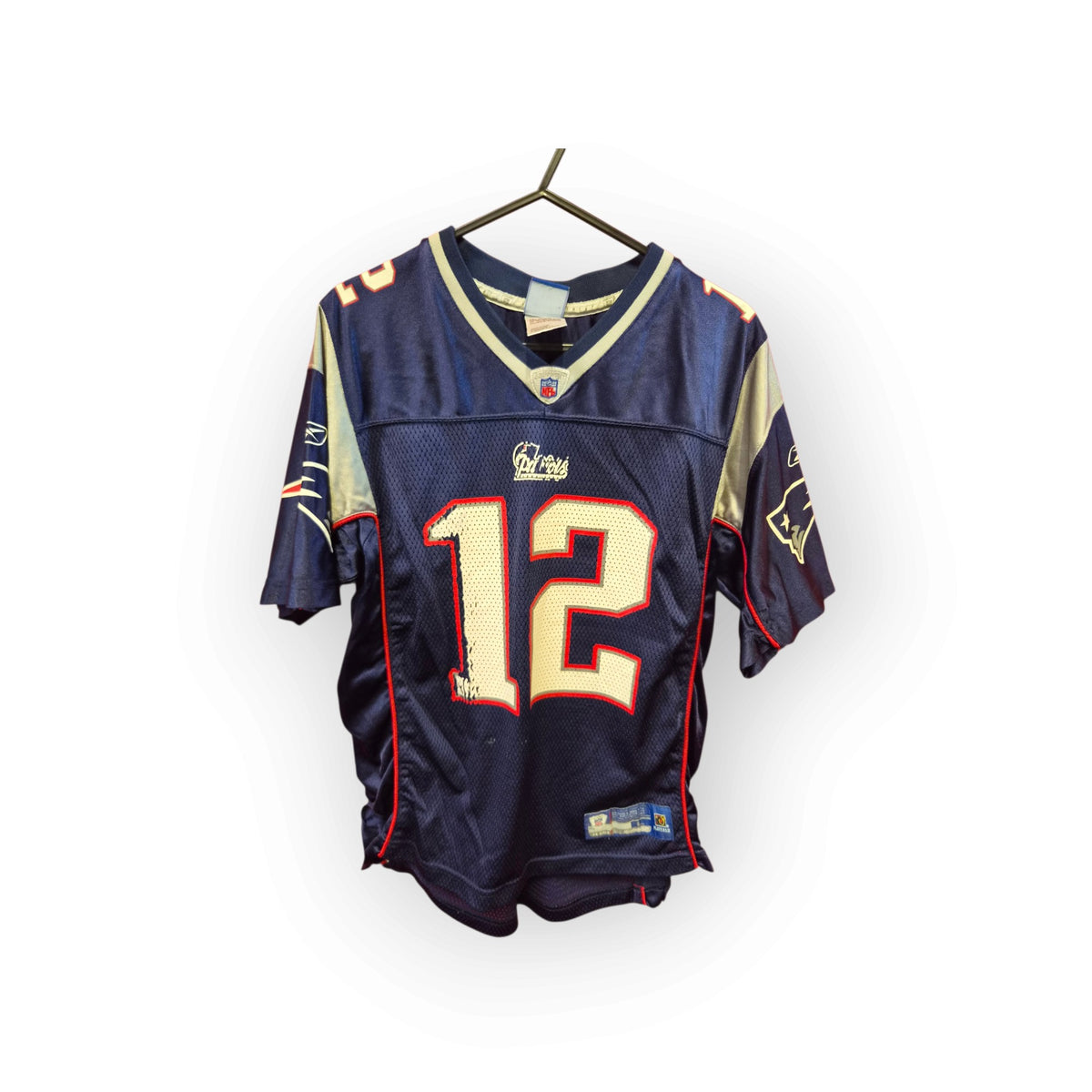 Youth Reebok New England Patriots NFL Jersey, #12 Brady, Navy, Size YL