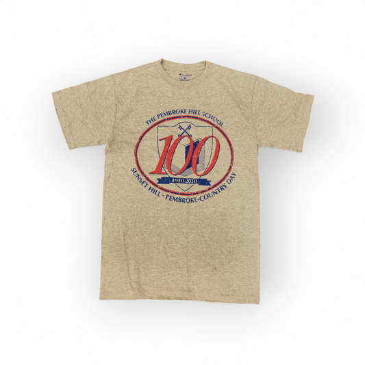 Champion Pembroke Hill School 100 Year Anniversary T Shirt, Grey, Size Medium