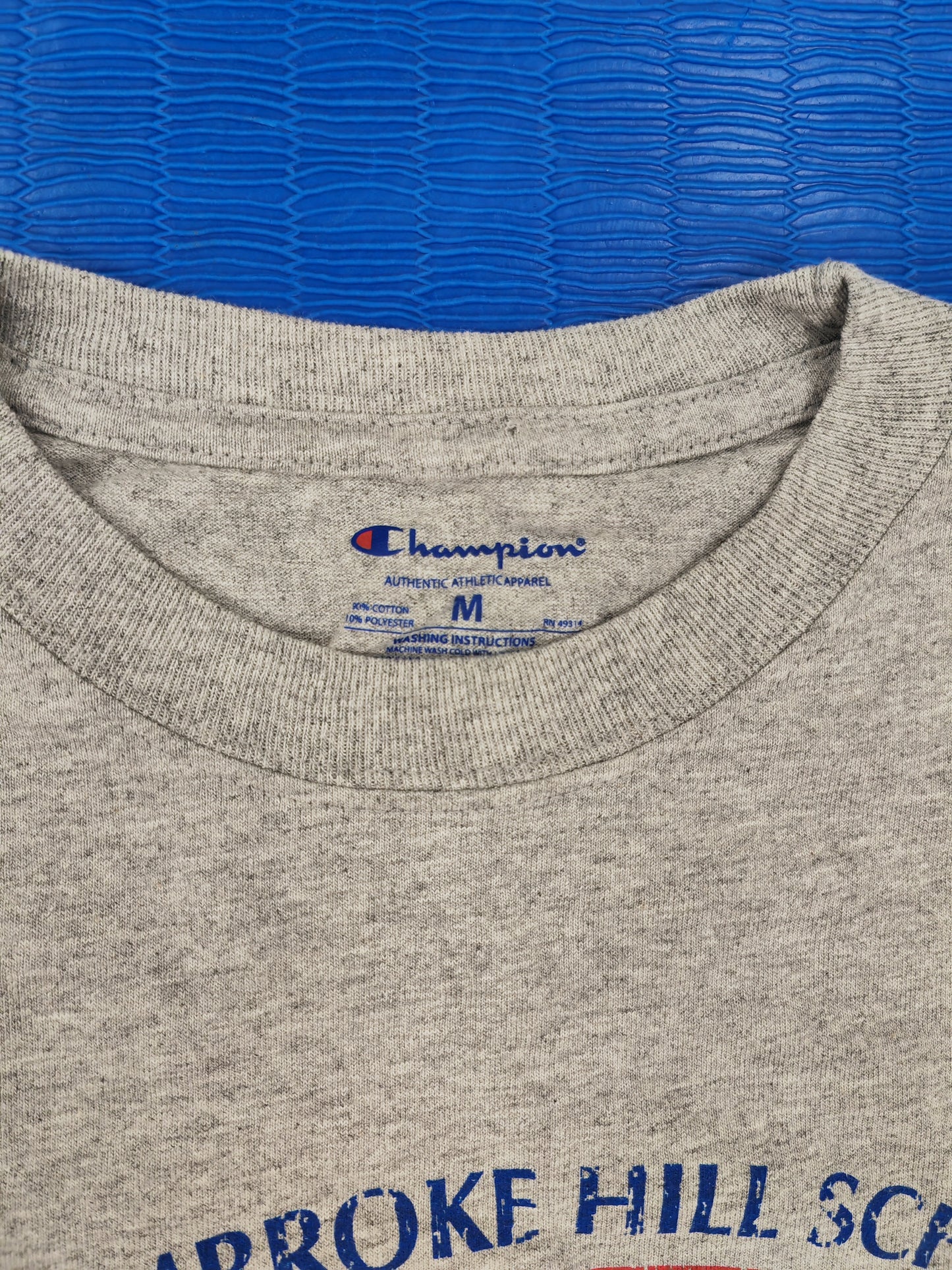 Champion Pembroke Hill School 100 Year Anniversary T Shirt, Grey, Size Medium
