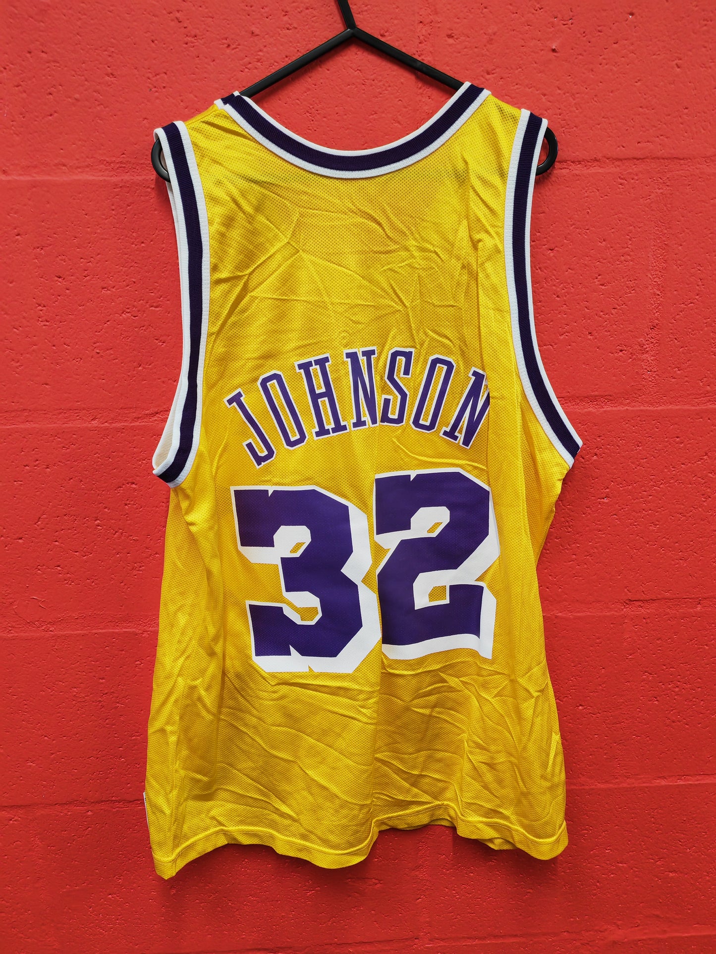 Champion Los Angeles Lakers NBA Jersey, #32 Johnson, Yellow, Size 44 M/L