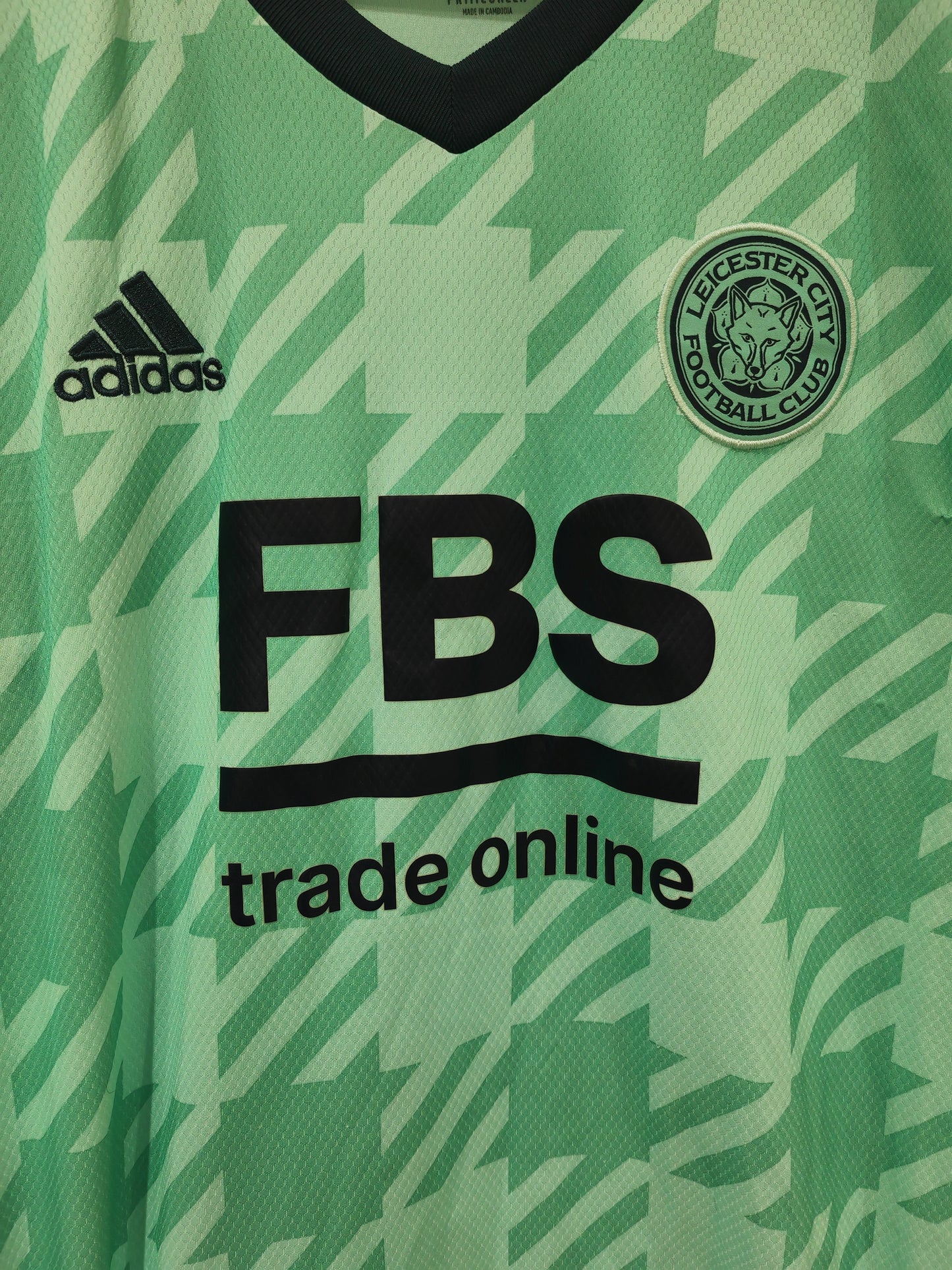 Adidas Leicester City FC 2021/22 Away Shirt With Europa League Patch, Green, Small